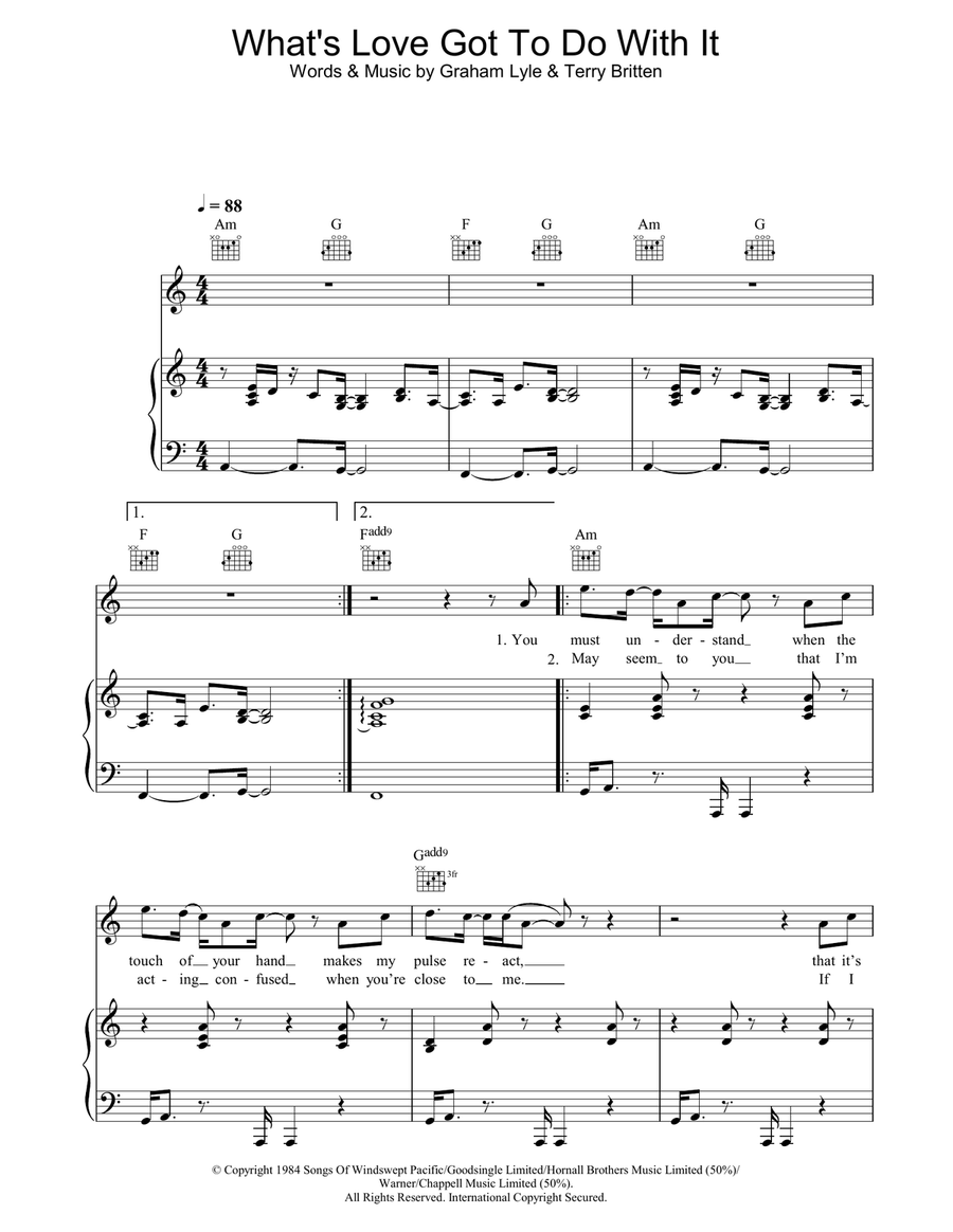What's Love Got To Do With It Acoustic Guitar scores gallery preview page 1