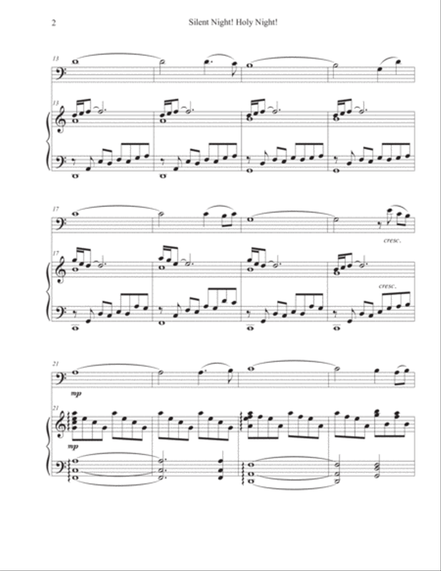 Silent Night! Holy Night! (Cello-Piano) Piano scores gallery preview page 2