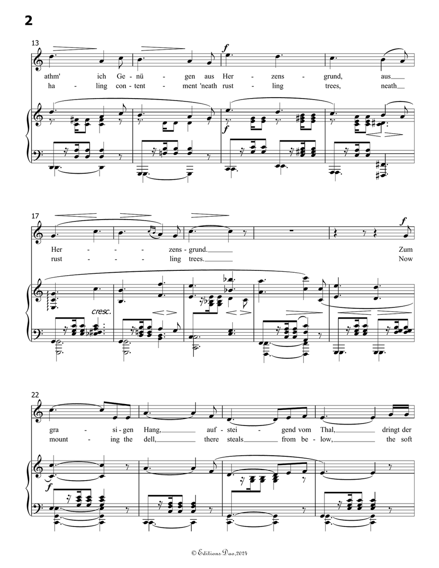 Willkommen, mein Wald, by Robert Franz, in C Major Voice scores gallery preview page 4