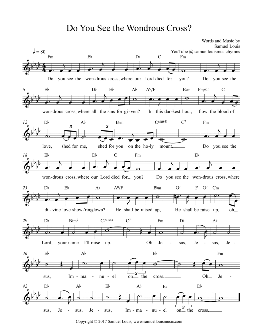 Do You See the Wondrous Cross? Piano Solo scores gallery preview page 1