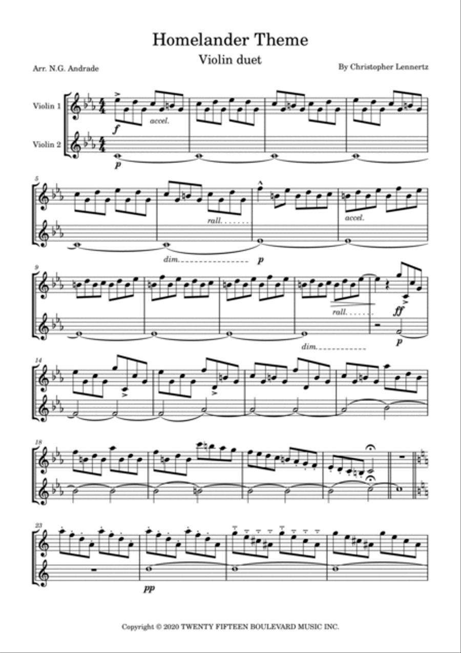Homelander In Hallway String Duet scores gallery preview page 2