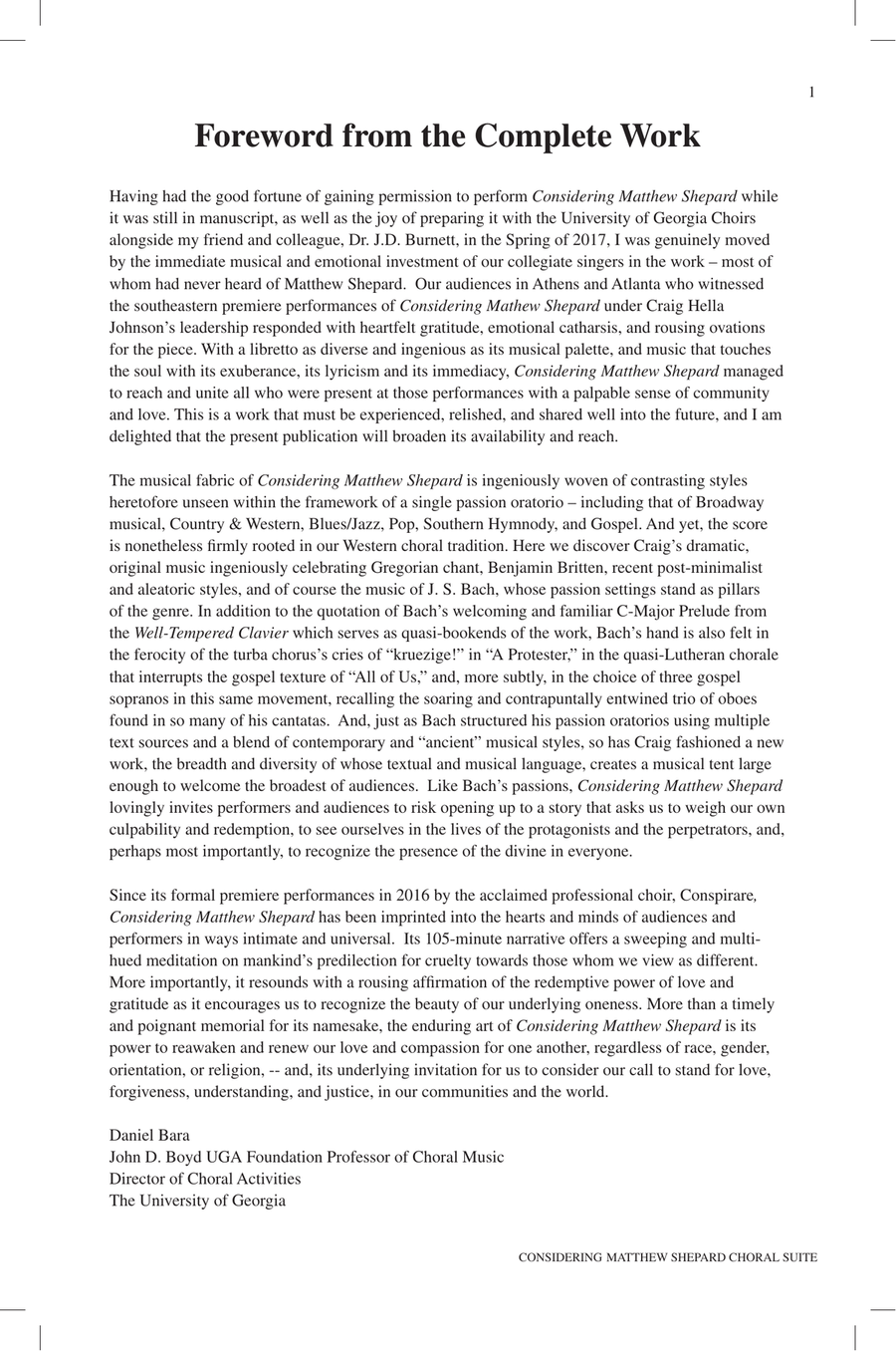 Considering Matthew Shepard: A Choral Suite 4-Part scores gallery preview page 2