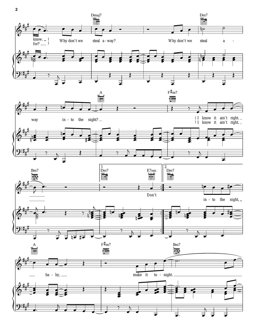 Steal Away Piano, Vocal, Guitar scores gallery preview page 2