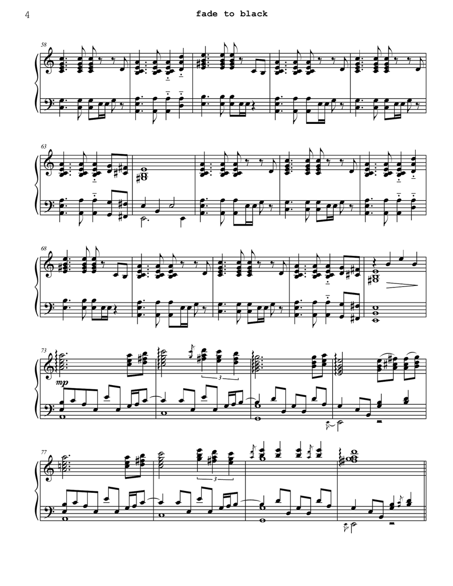Fade To Black Piano Solo scores gallery preview page 4