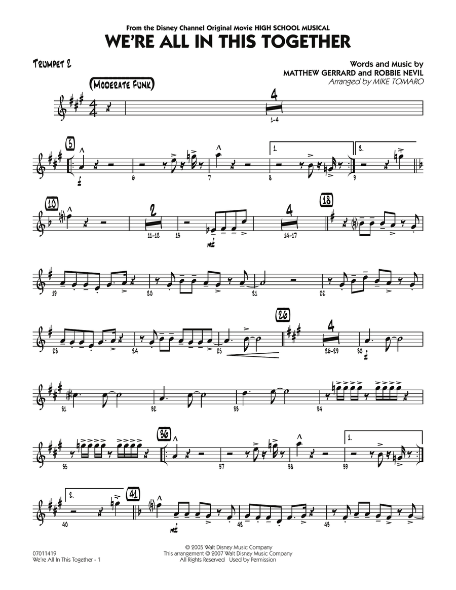 We're All In This Together (from High School Musical) - Trumpet 2 Jazz Ensemble scores gallery preview page 1