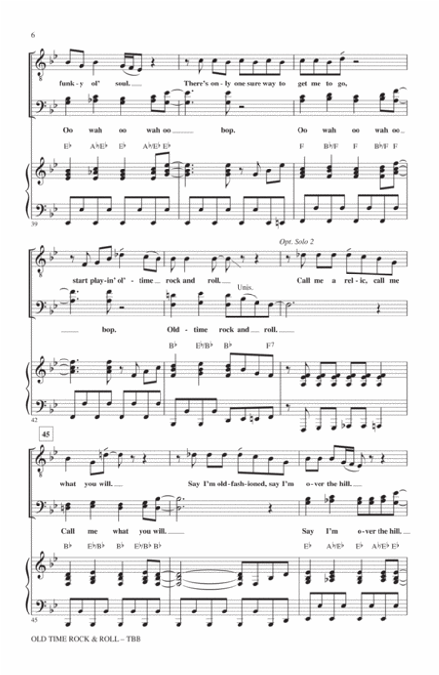 Old Time Rock & Roll 3-Part scores gallery preview page 5