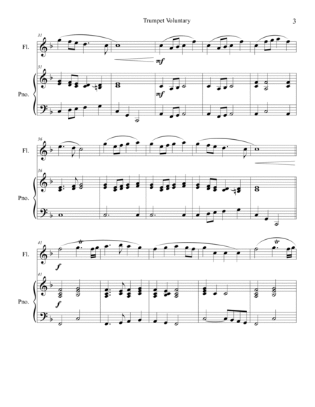 Trumpet Voluntary (Flute Solo) with piano accompaniment image number null