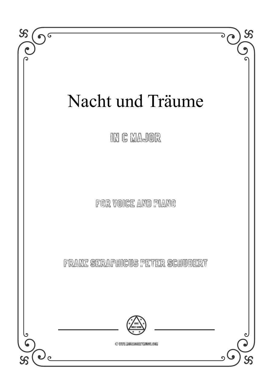 Schubert-Nacht und Träume in C Major,for voice and piano Piano, Vocal scores gallery preview page 1