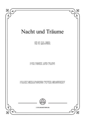 Book cover for Schubert-Nacht und Träume in C Major,for voice and piano