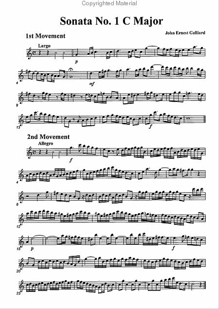 Sonata No. 1 in C Major Alto Recorder scores gallery preview page 2