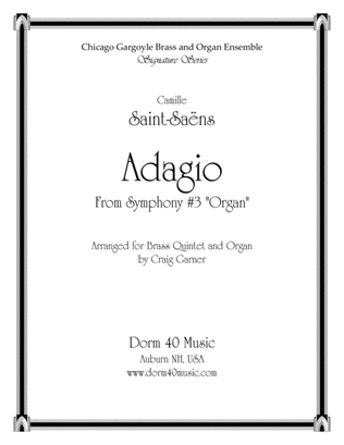 Book cover for Adagio, from Symphony #3 "Organ" (for Brass Quintet and Organ)
