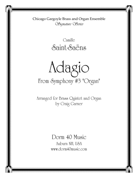 Adagio, from Symphony #3 "Organ" (for Brass Quintet and Organ) image number null