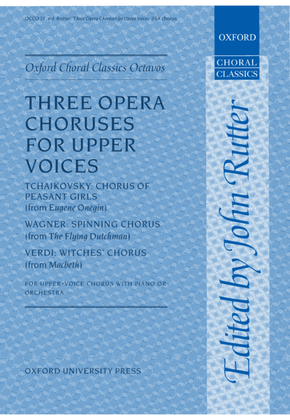 Book cover for Three opera choruses for upper voices