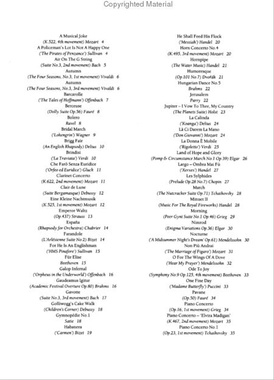 100 Classical Themes for Violin Violin Solo scores gallery preview page 2