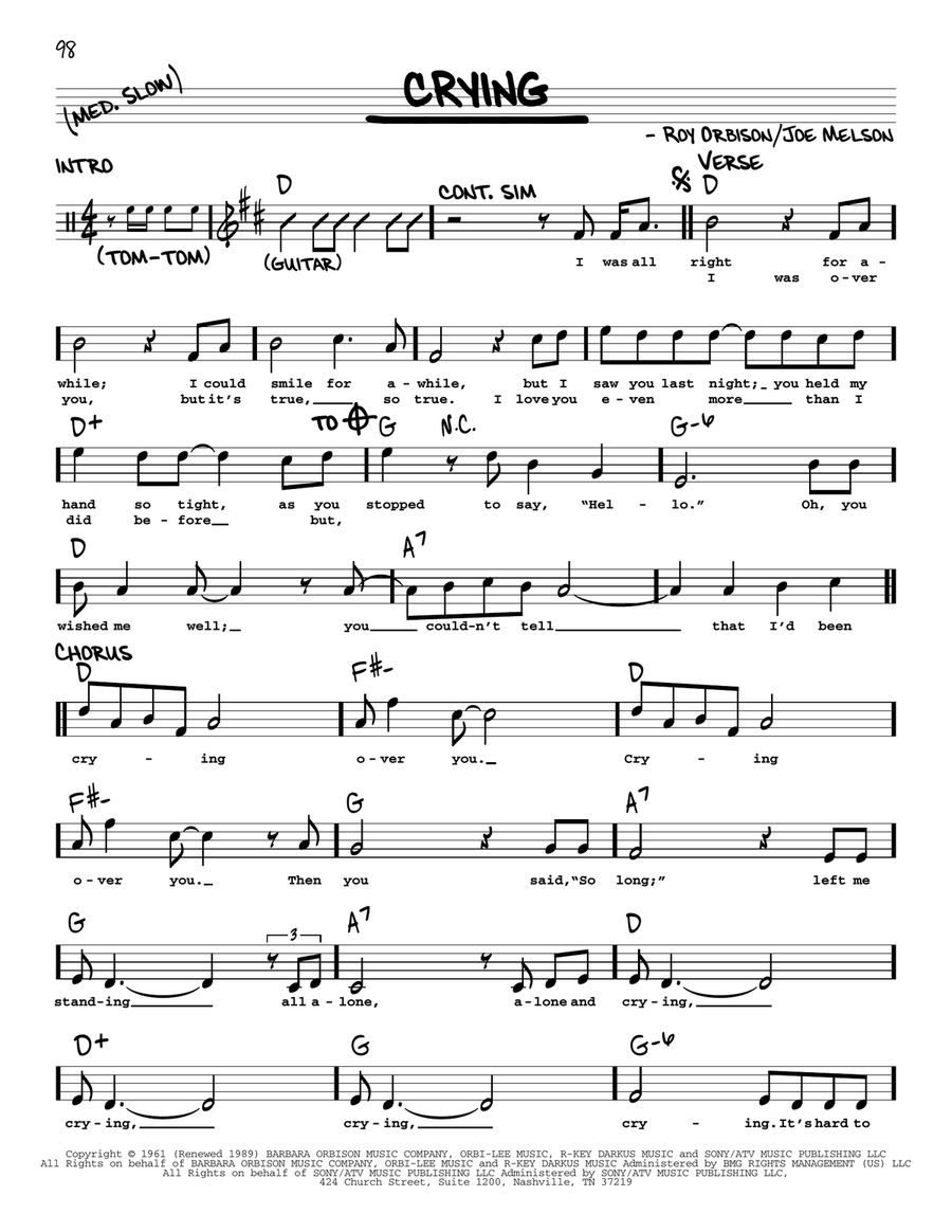 Crying Crying Voice scores gallery preview page 1
