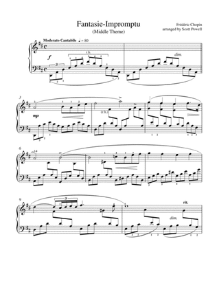 Fantasie Impromptu (Slow Section for Intermediate Piano)