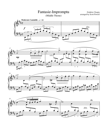 Fantasie Impromptu (Slow Section for Intermediate Piano) image number null