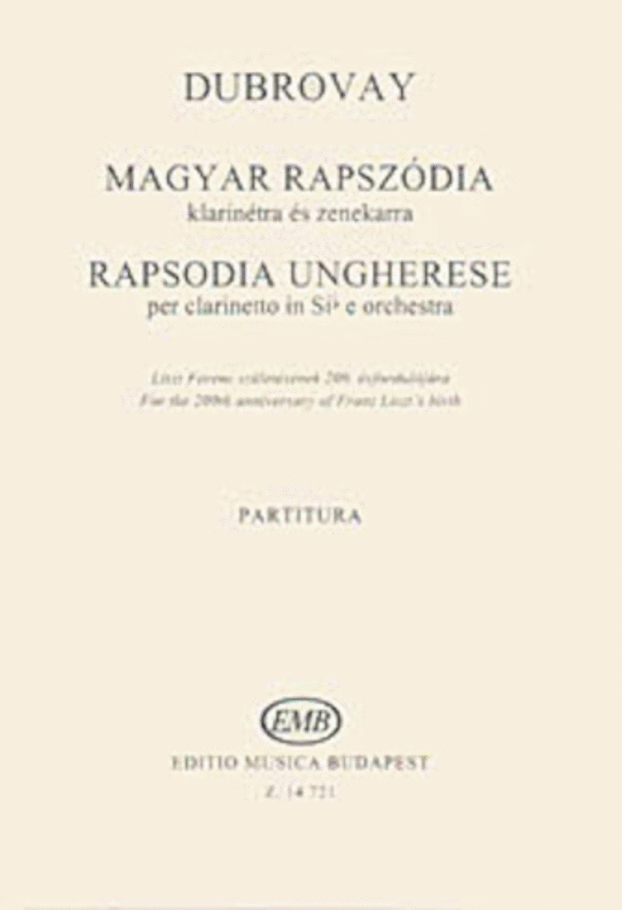 Rhapsodia Ungherese Per Clarinetto In Sib E Orchestra