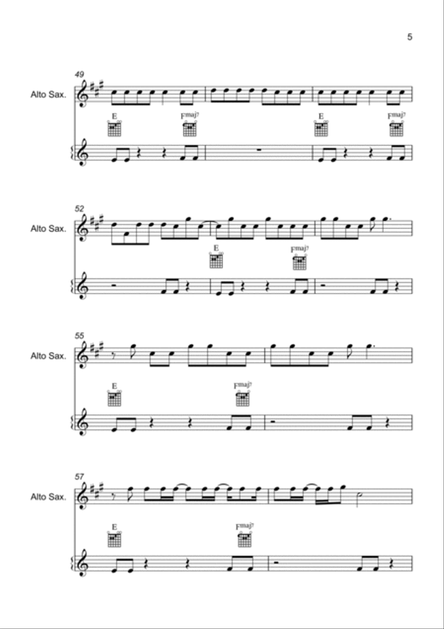 Unholy Alto Saxophone scores gallery preview page 5