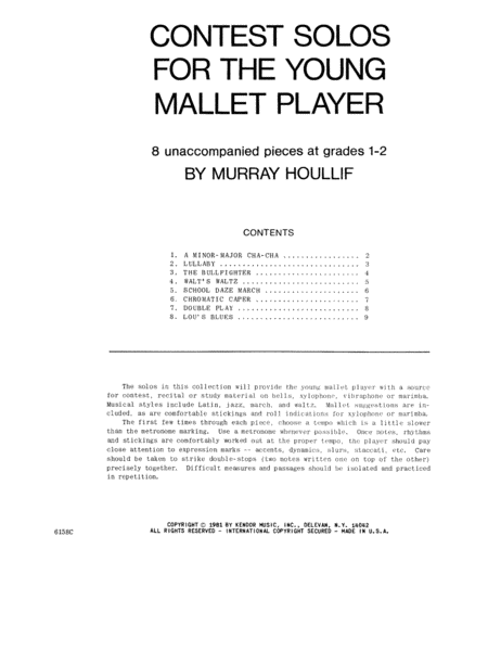 Contest Solos For The Young Mallet Player