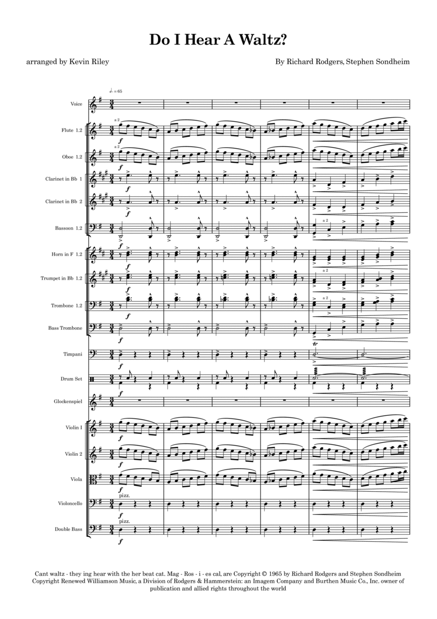 Do I Hear A Waltz? Full Orchestra scores gallery preview page 1