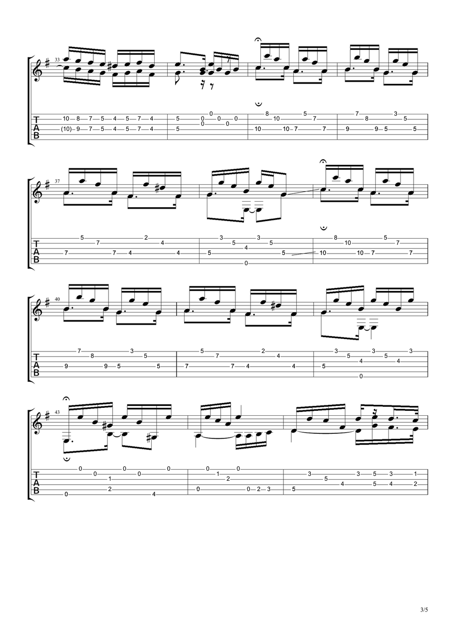 La Primavera (Milonga) La Primavera (Milonga) Guitar Tablature scores gallery preview page 3