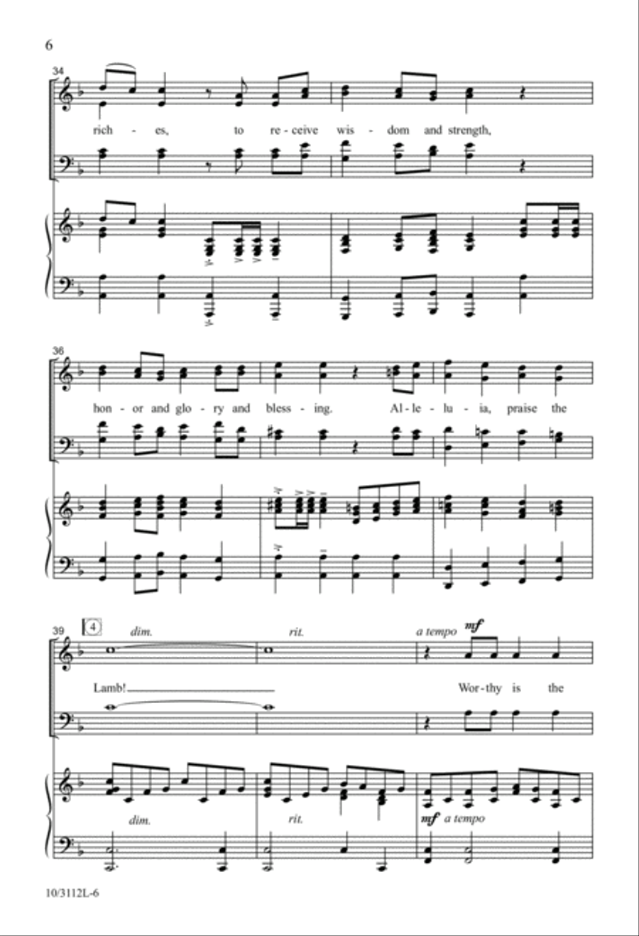 Alleluia, Praise the Lamb! 4-Part scores gallery preview page 6