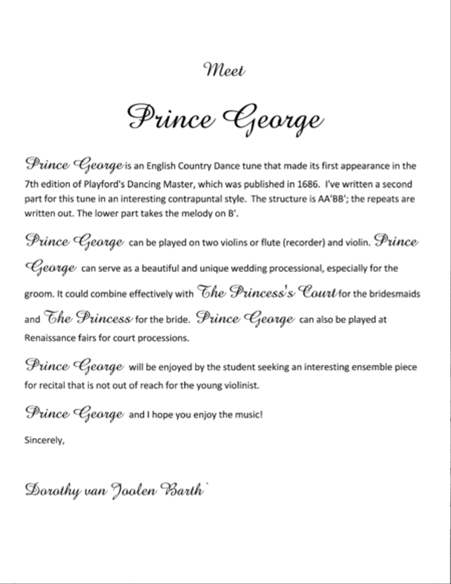 Romantic Playford: Prince George String Duet scores gallery preview page 1