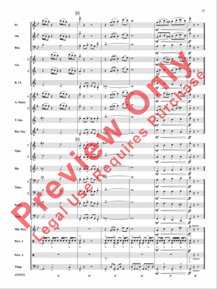 Kaboom! Kaboom! Concert Band scores gallery preview page 16