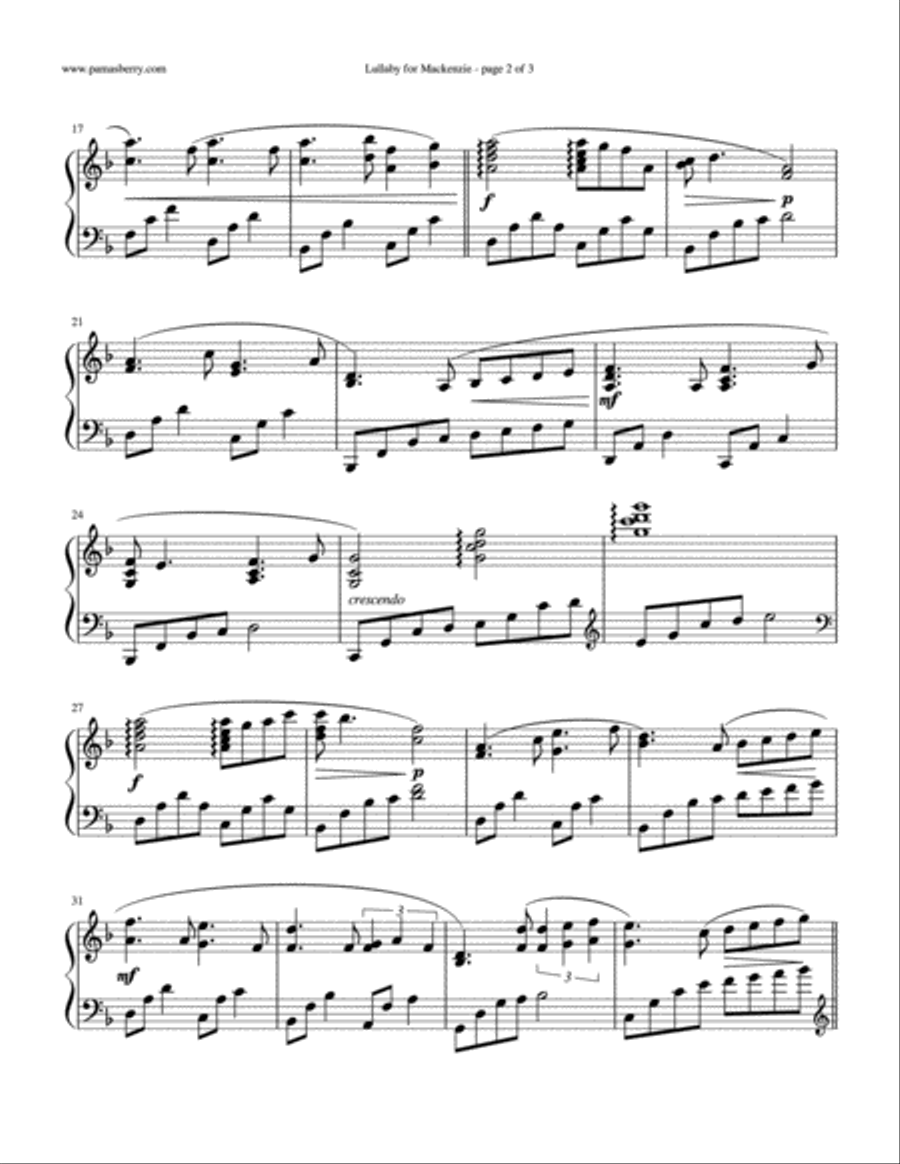 Lullaby for Mackenzie Piano Solo scores gallery preview page 2