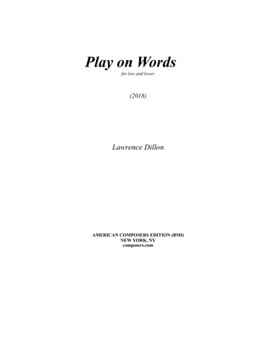 [Dillon] Play on Words