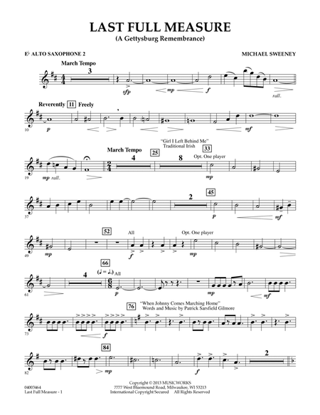 Last Full Measure (A Gettysburg Remembrance) - Eb Alto Saxophone 2