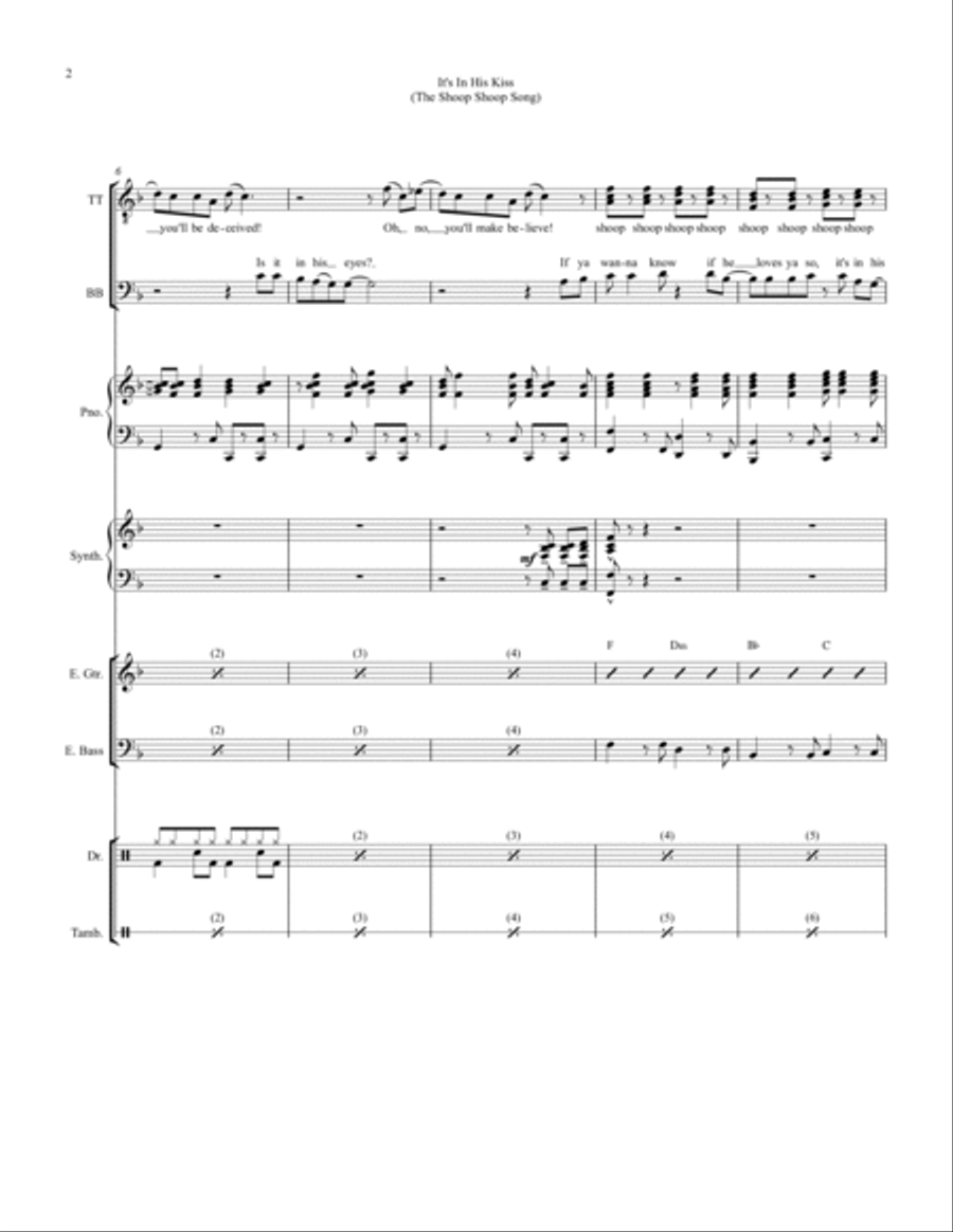 The Shoop Shoop Song (it's In His Kiss) Small Ensemble scores gallery preview page 2