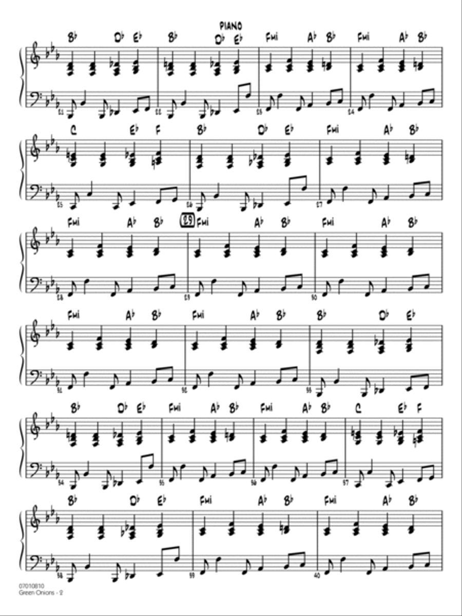 Green Onions (arr. Roger Holmes) - Piano Jazz Ensemble scores gallery preview page 2