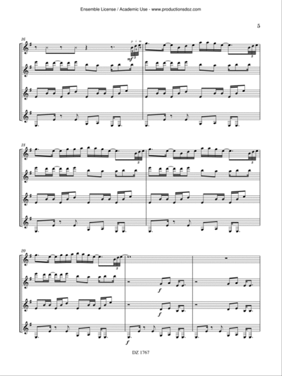 Souvenirs du Burkina Faso / Ouagadougou Guitar Ensemble scores gallery preview page 5