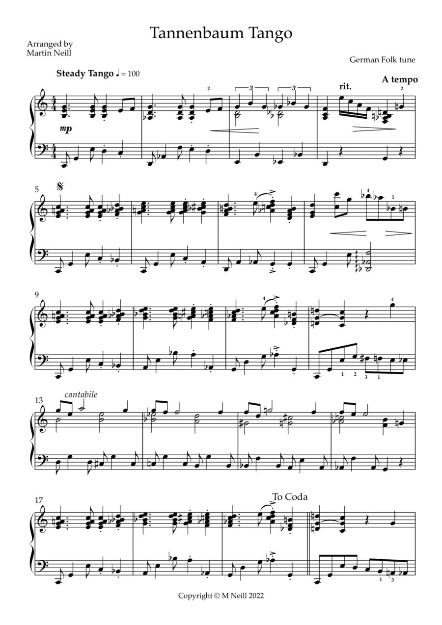 Tannenbaum Tango Piano Solo scores gallery preview page 1
