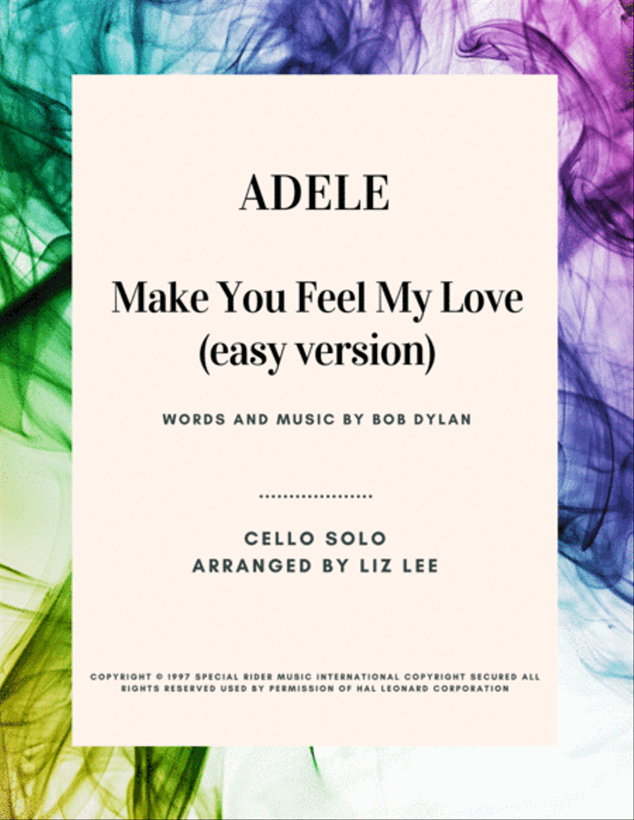 Make You Feel My Love Cello Solo scores gallery preview page 1