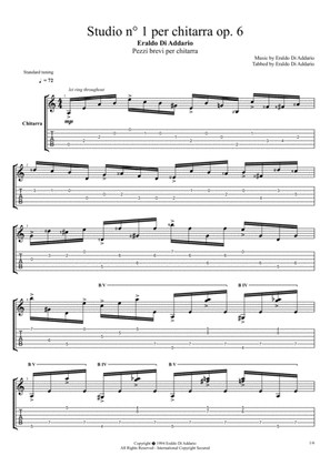 Studio per chitarra n° 1 op. 6