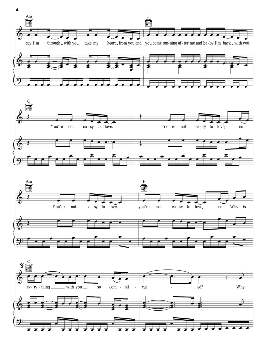 Complicated Piano, Vocal, Guitar scores gallery preview page 4