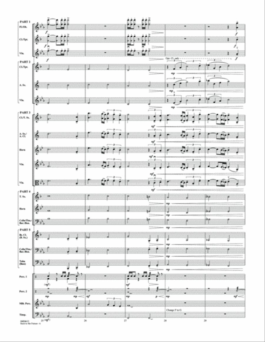 Back to the Future (Main Theme) - Conductor Score (Full Score) Concert Band scores gallery preview page 6