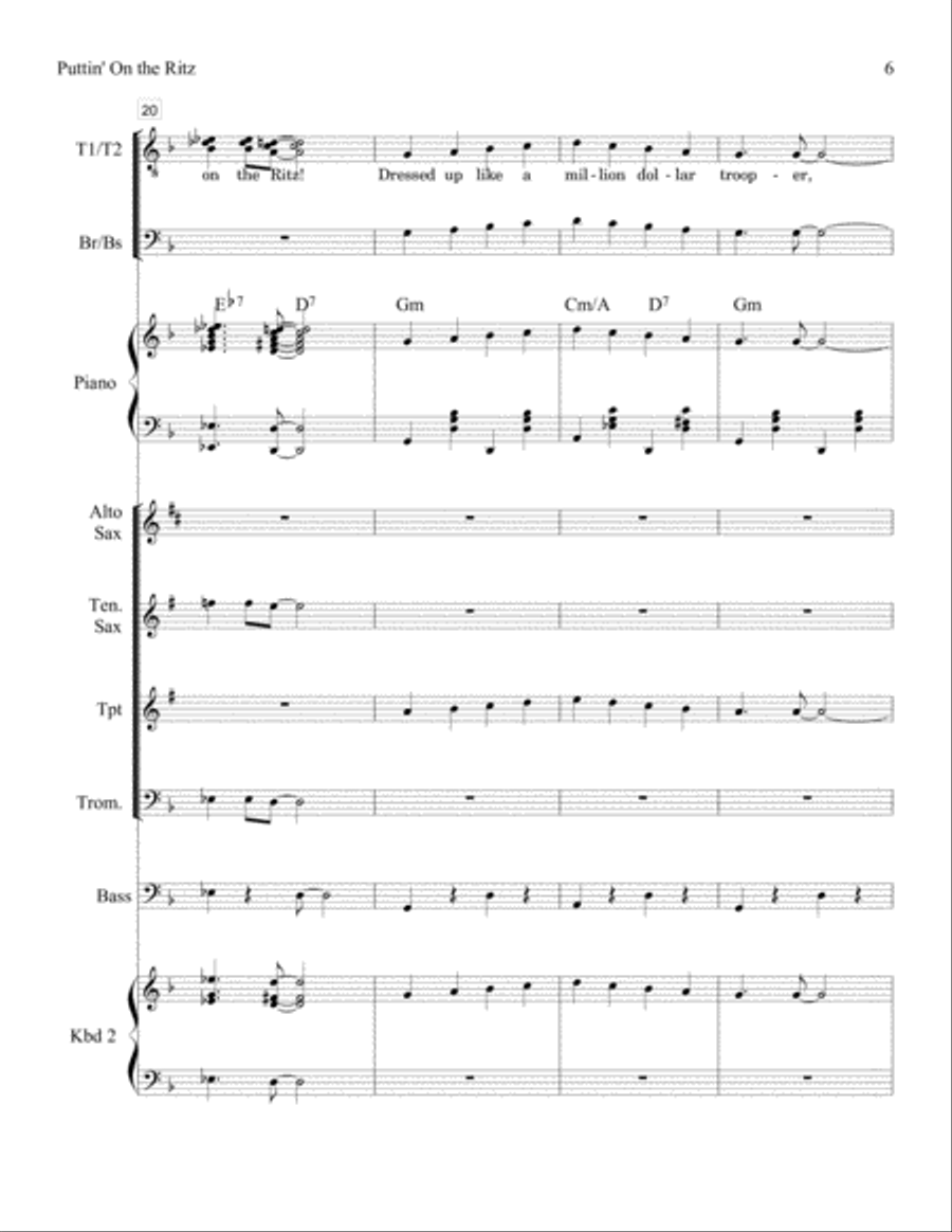 Puttin' On The Ritz Puttin' On The Ritz Small Ensemble scores gallery preview page 6
