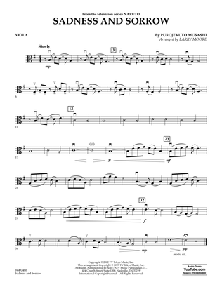 Book cover for Sadness And Sorrow (from Naruto) (arr. Larry Moore) - Viola