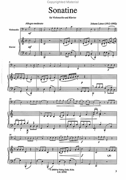 Sonatine für Violoncello und Klavier