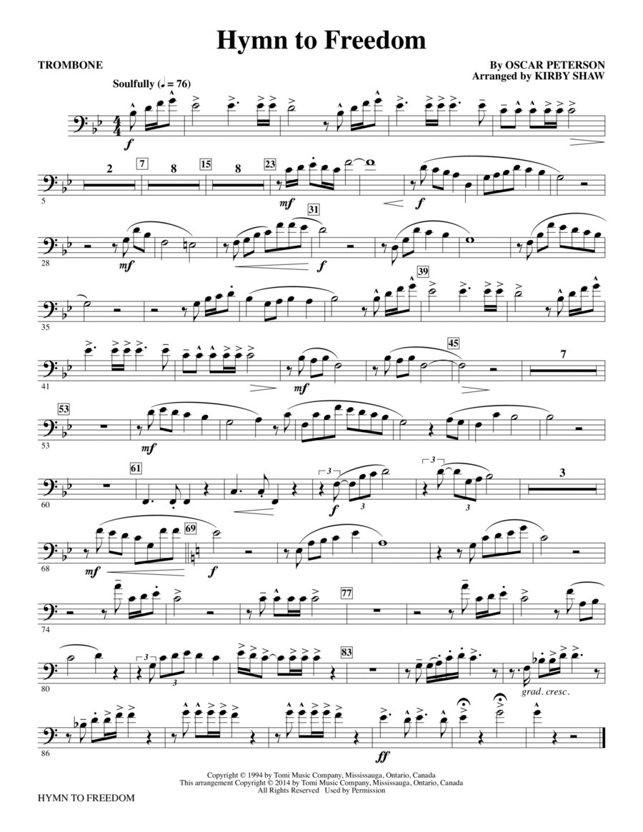Hymn to Freedom (arr. Kirby Shaw) - Trombone
