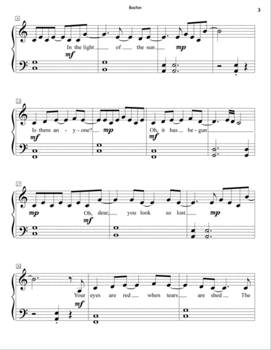 Boston Easy Piano scores gallery preview page 3