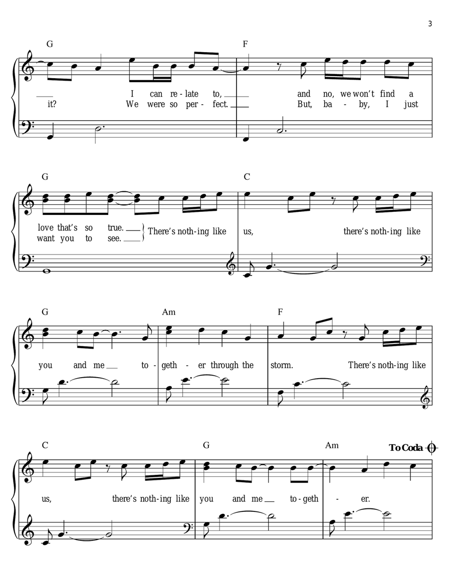 Nothing Like Us Nothing Like Us Easy Piano scores gallery preview page 3