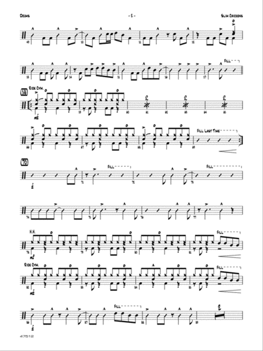 Slim Chickens: Drums Jazz Ensemble scores gallery preview page 2