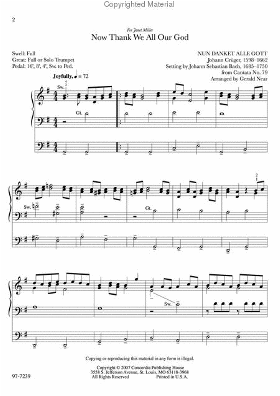 Now Thank We All Our God (Near) Organ scores gallery preview page 2