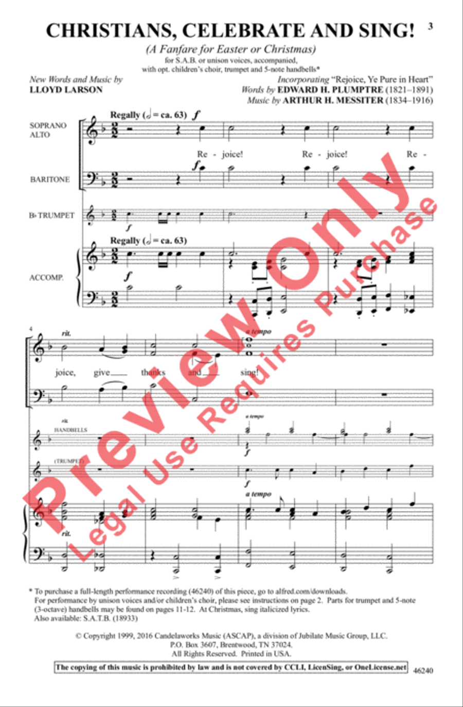 Christians, Celebrate and Sing! 3-Part scores gallery preview page 3