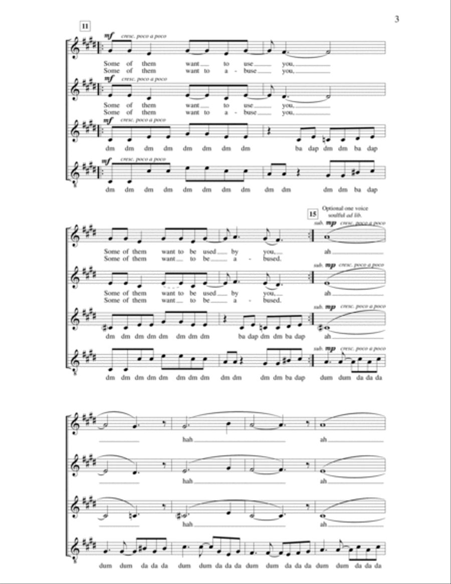 Sweet Dreams (Are Made Of This) (arr. Deke Sharon) SSAA scores gallery preview page 3